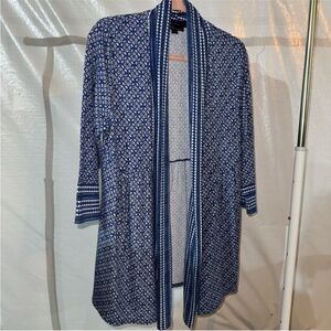 Dalia Blue and White Patterned Cardigan